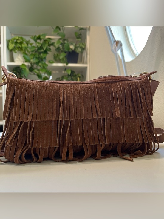 Haute Hippie Handbags - Haute Hippie Brown Suede Fringe Crossbody Bag